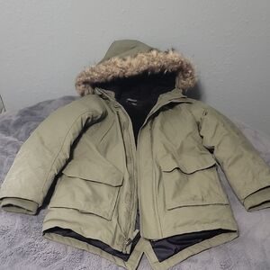 Eddie Bauer Kids Olive Hooded Puffer Jacket